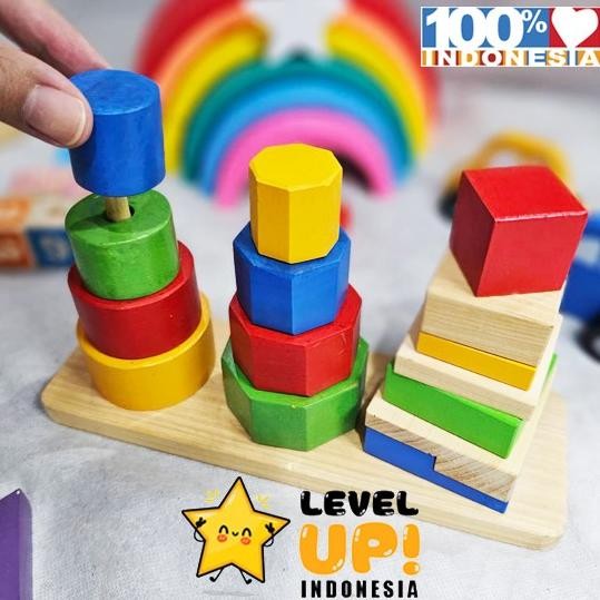 

MENARA GEOMETRI MATCHING STACK BOARD - MAINAN EDUKASI MONTESSORI PAUD SIAP KIRIM