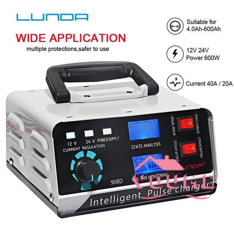 Charger Aki Mobil Motor 400W 12V/24V 400Ah + Lcd