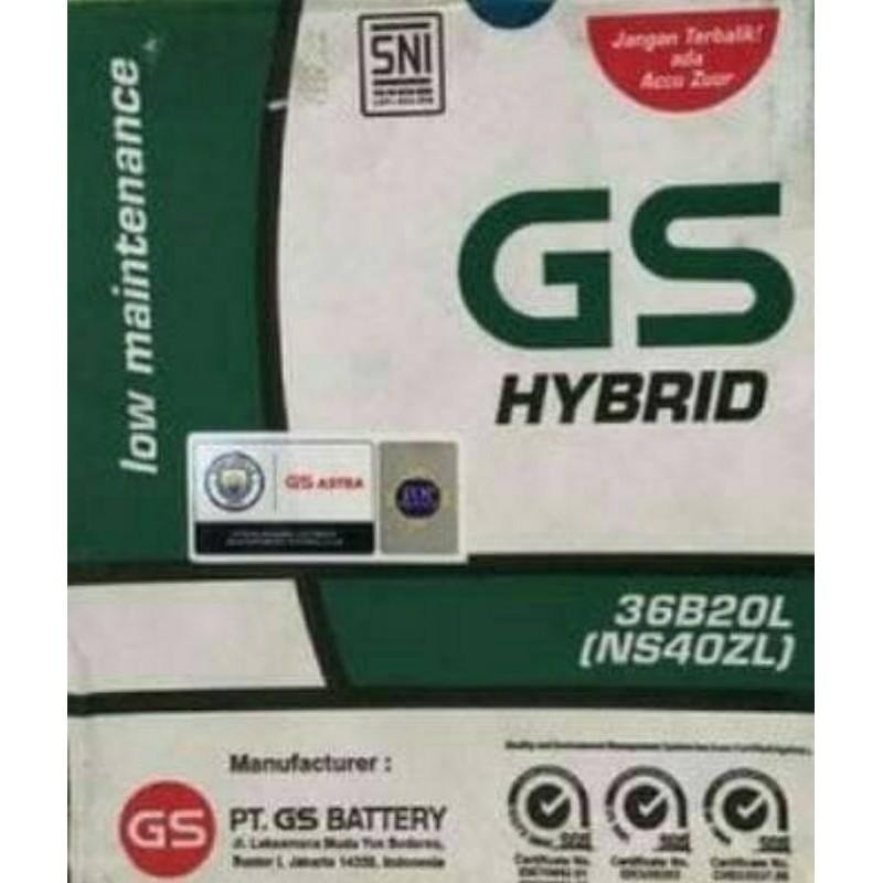 Aki Mobil Honda Jazz, Freed, Brv Ns40Zl Gs Astra Hybrid Aki Basah