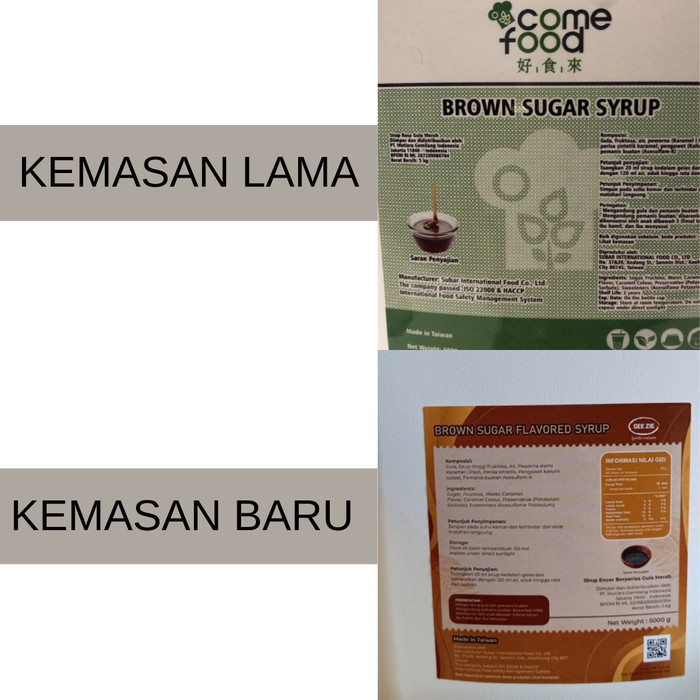 

comefood brown sugar 5kg / Come Food Syrup Siganture Taiwan ASLI