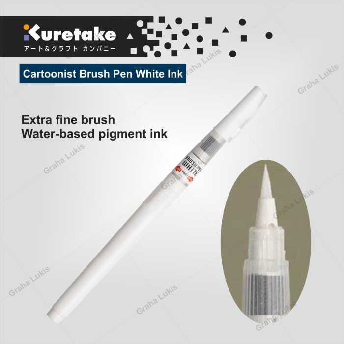 

Kuretake Zig Cartoonist Brush Pen - White Ink