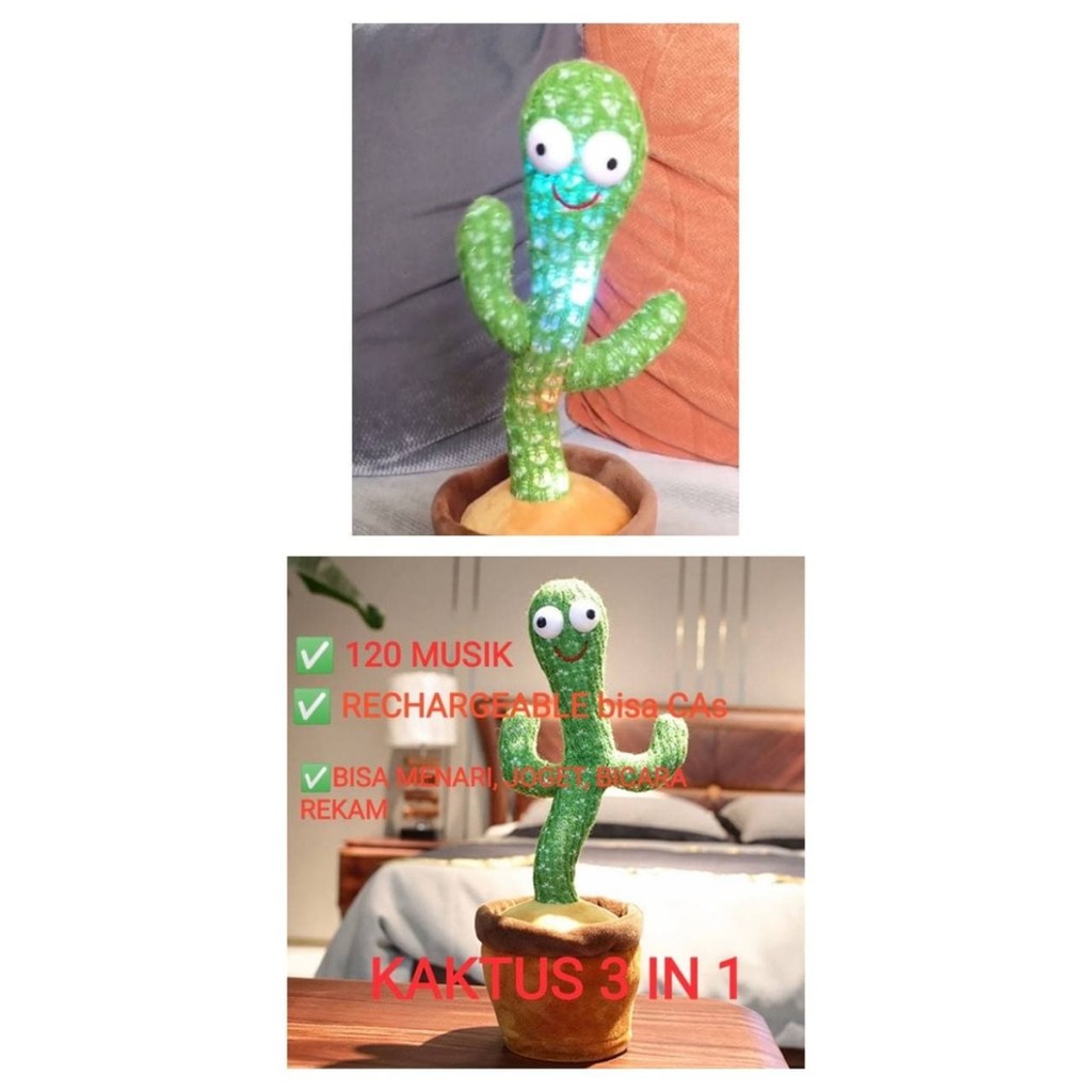 PREMIUM Tiktok Mainan Boneka Tanaman Bergoyang Kaktus Joget Cactus Dance 2021