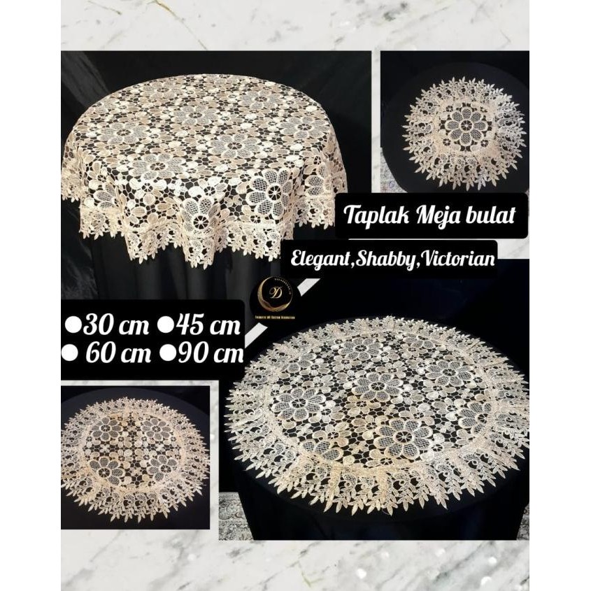 . Taplak Meja Bulat Kecil Meja sudut Diameter 40 60 cm Bordir Mewah