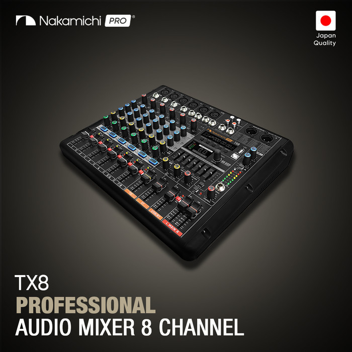 Professional Audio Mixer 8 Channel Nakamichi Tx8