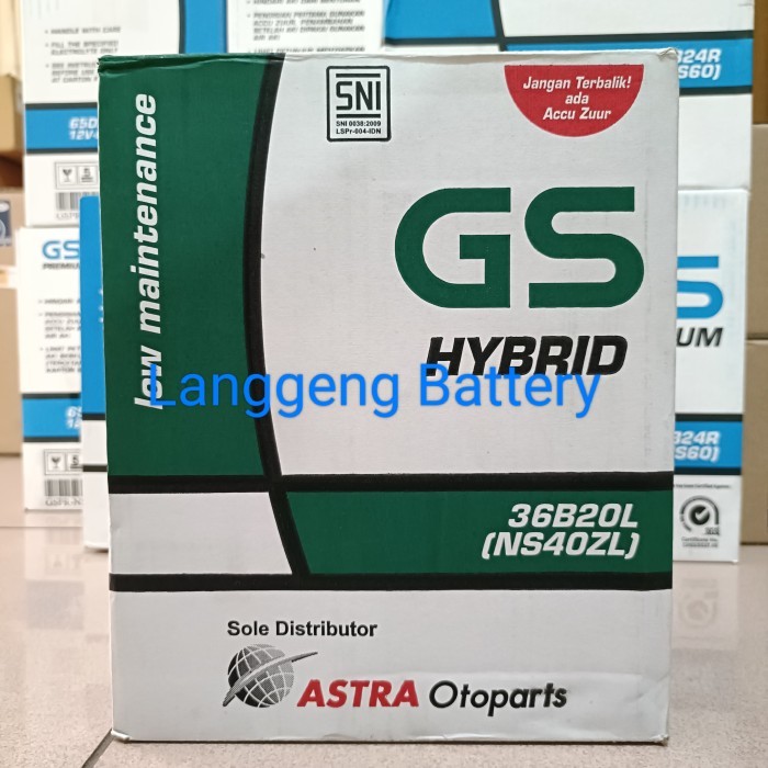 Aki Mobil Honda Freed, Jazz, Brv Ns40Zl Gs Astra Hybrid Aki Basah