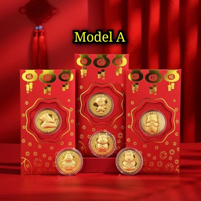 

Sale Angpao Emas 2021 Shio Kerbau Model A / Angpao Berlapis Emas Au999