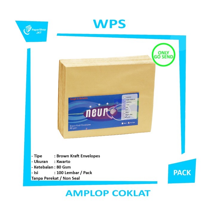 

Sale Khusus Gosend!!! Amplop Coklat Ukuran Kwarto Neuro ( 21 X 27 Cm )