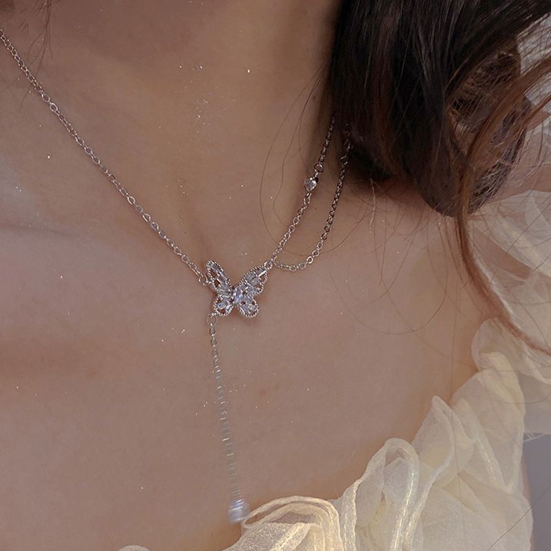 KALUNG DOUBLE LAYERS SIMPLE KOREA model korea simple elegant steel titanium gold necklace glam