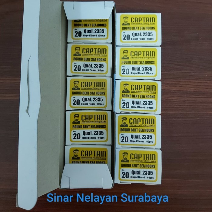 Kail Pancing Putih Captain 2335 No 20 (Isi 10 Kotak Kecil) Murah