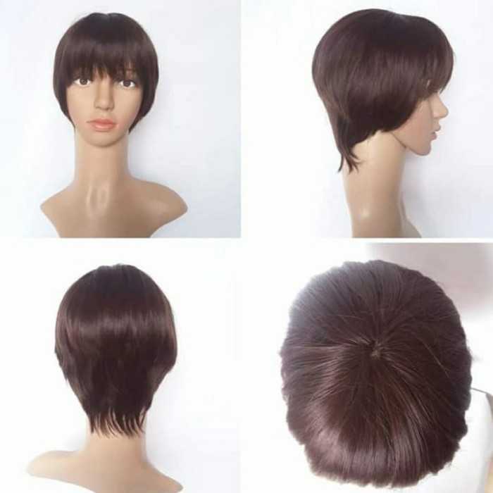 ORI Wig Pendek Wig Wanita Pendek Rambut Palsu Wanita Wig Perempuan