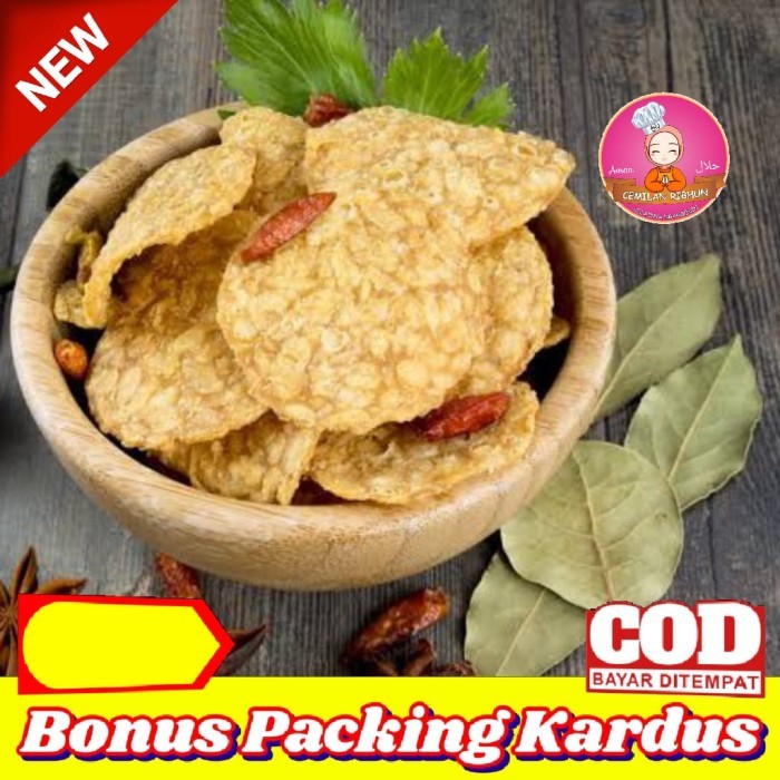 

Keripik Tempe Sagu 250G / Kripik Tempe Tepung Cemilan Ribhun Jajanan