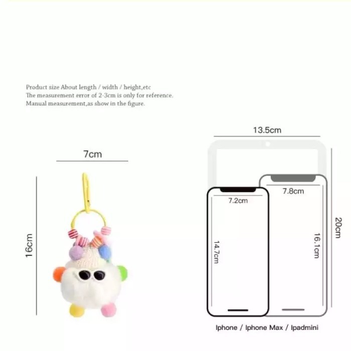 Gantungan Kunci Lucu Bentuk Pompom Bola Bulu Gantungan Hp Keychain Ganci Pom Pom Tas Aksesoris