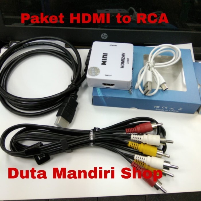 Paket HDMI to RCA + Kabel HDMI + Kabel RCA