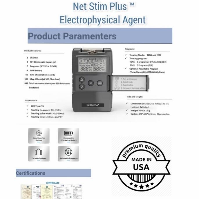 Tens + Ems/Nmes Net Stim Plus Fisioterapi