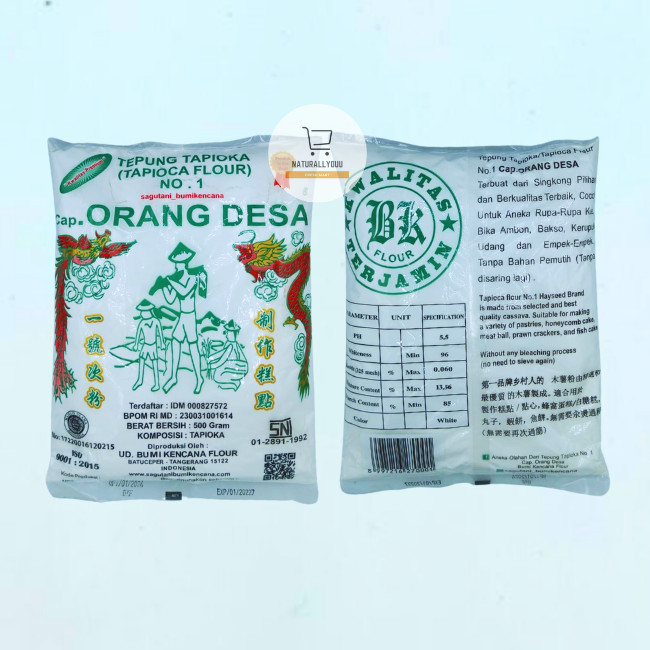 

Tepung Tapioka Sagu Tani Cap Orang Desa No. 1 Bumi Kencana Flour 500Gr