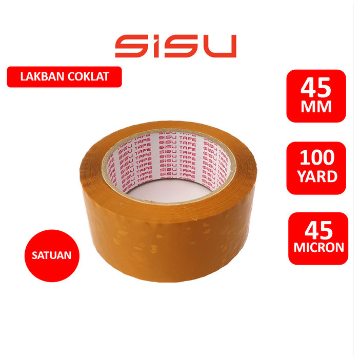 

Lakban Opp Tape / Lakban Coklat Sisu Tape 45Mm 100 Yard 2 Inch Tebal