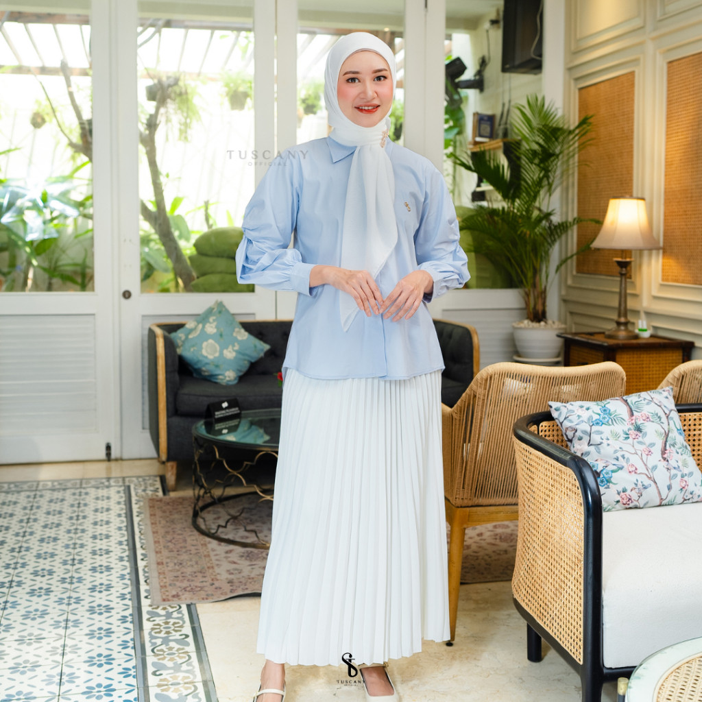 Terlaris Tuscany Official Tuscany Signature Pleated Skirt Rok Plisket Pleats Full Karet Rok Wanita