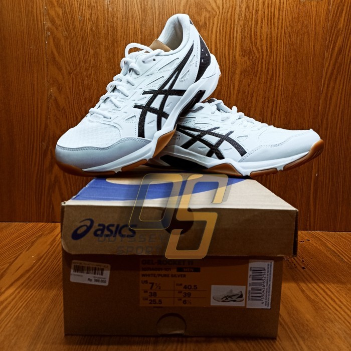 Sepatu Voli Asics Gel Rocket 11 (White/Pure Silver) 100% ORIGINAL
