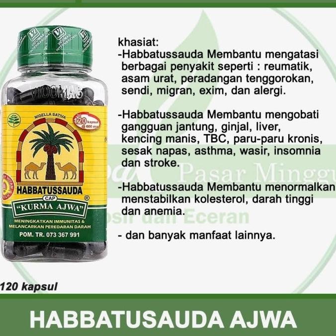 

Baru Habbatussauda Kurma Ajwa 120 Kapsul, Biidznillah Untuk Semua Penyakit.