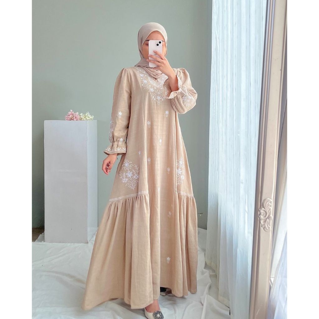 Terbaru 2025 Maxi Games Casual Pesta Baju Lebaran Dress Jumbo  Gamis Cewek Bju Muslim Remaja Elegan 