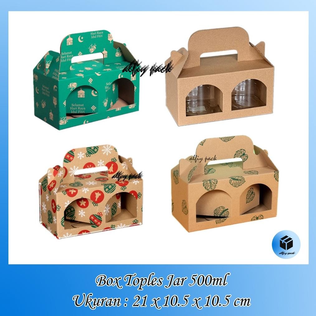 

BR - 1pack isi 10pcs KARDUS JINJING UKURAN 21X10X10 CM UNTUK TOPLES JAR 2 X 500ML DUS PARCEL COOKIES HARI RAYA NATAL BOX KEMASAN TOPLES TABUNG 600 ML BOX PACKAGING HAMPERS IMLEK TERLARIS