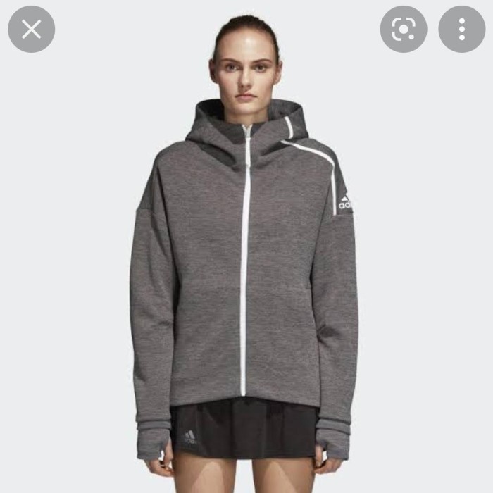 Murah Jaket Adidas ZNE Tennis Hoodie Dark Grey Original Non COD