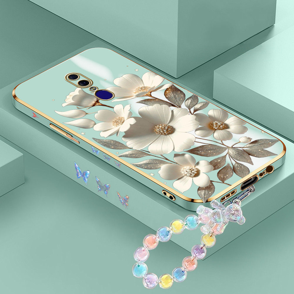 [Pengiriman Jakarta] OPPO A3 A9 2019 F1S F5 PLUS F7 Youth F11 Pro F9 K3 A7X Casing Ponsel Bunga Puti