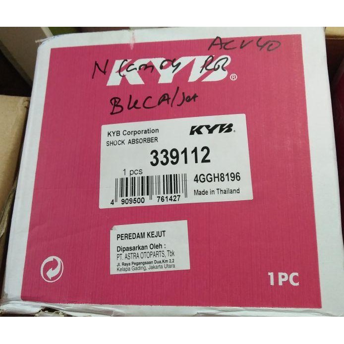 Shock Breaker / Absorber Belakang New Camry Acv40 2008 Kayaba