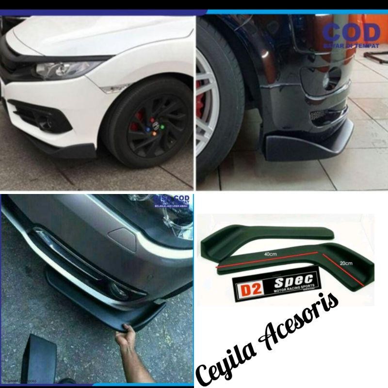 Wing Let Lips Dipuser Bumper Depan Mobil Calya Sigra Hitam