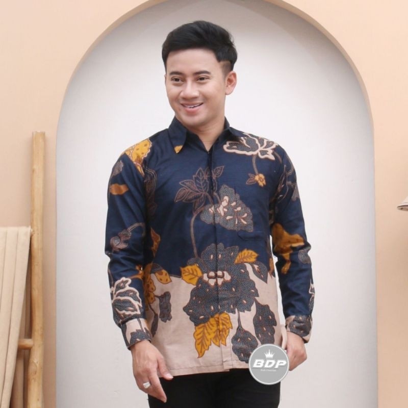 Cuci Gudang Baju Batik Pria Slim Fit Manis Mahal Soloan Lengan Panjang Pendek