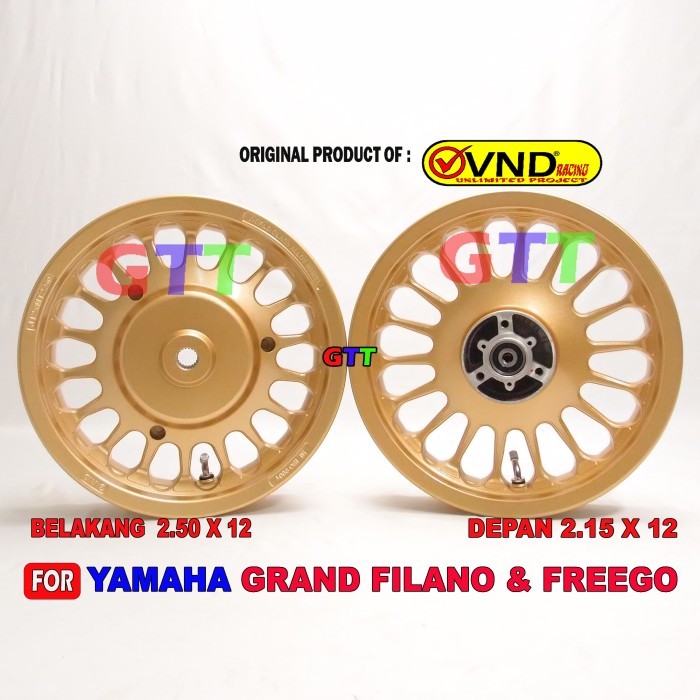 VELG ORIGINAL VND ROULLETE YAMAHA GRAND FILANO DAN FREEGO RING 12
