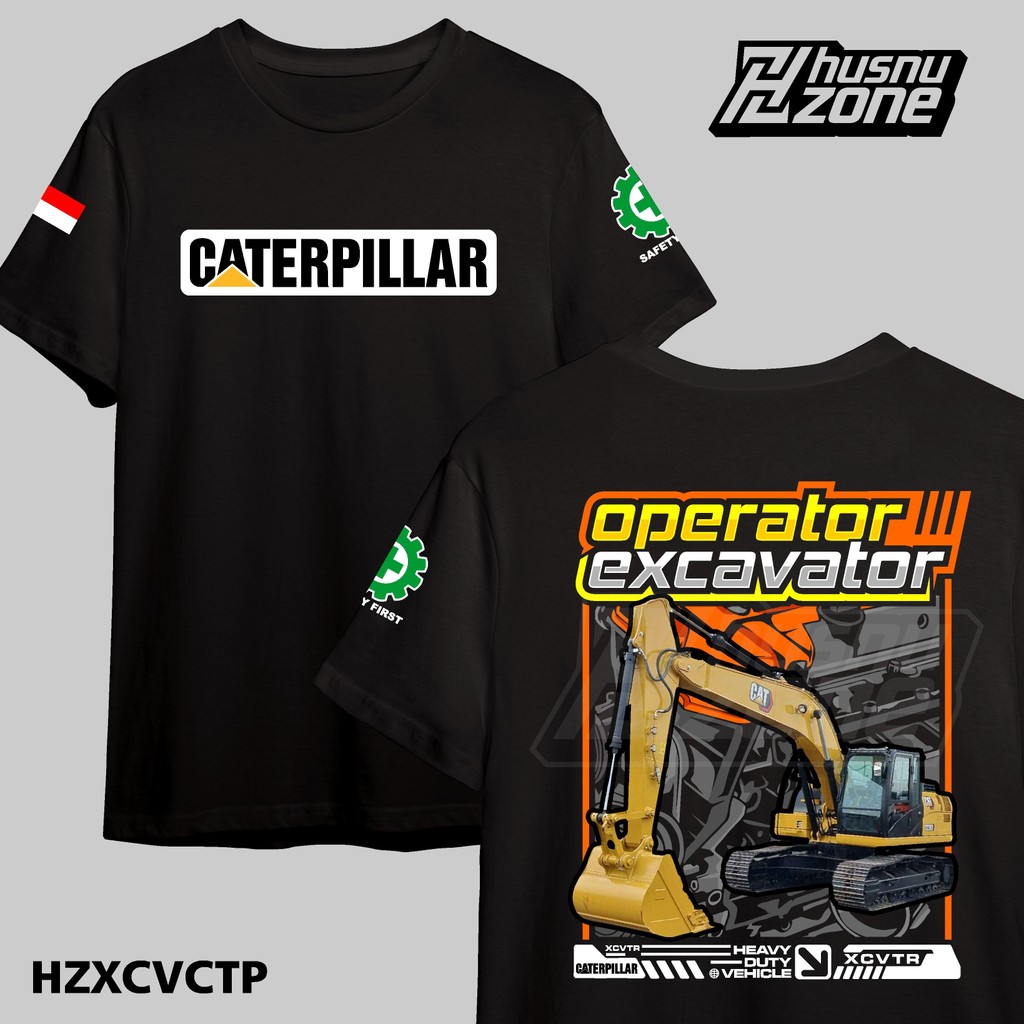 Kaos Baju Operator Excavator Caterpillar CAT Cotton Combed 24s