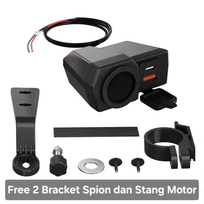CHARGER MOTOR FAST CHARGING TYPE C VOLTMETER DIGITAL WATERPROOF
