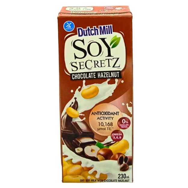 

S24187 SOY SECRETZ DUTCH MILL CHOCOLATE HAZELNUT SUSU UHT SOYA 230ML MAJU BERSAMA (20250501)