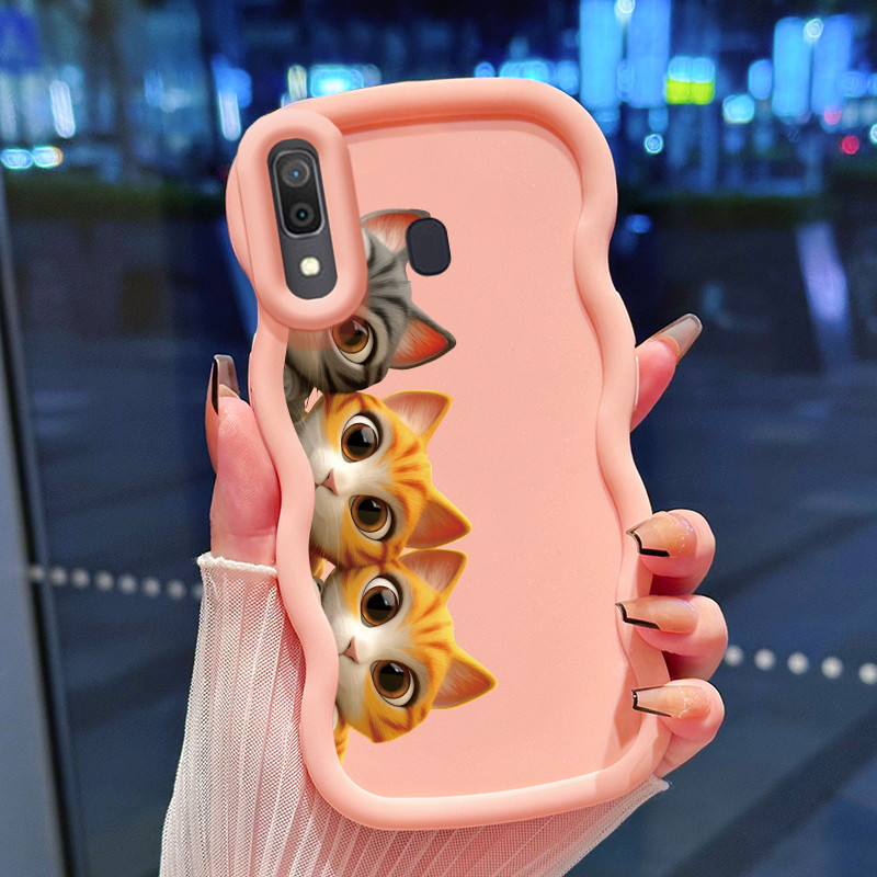 Casing Hp Untuk Samsung A20 A30 M10s A32 A20s A21s A10s M01s A11 M11 Case kucing Cina di sisi kasing