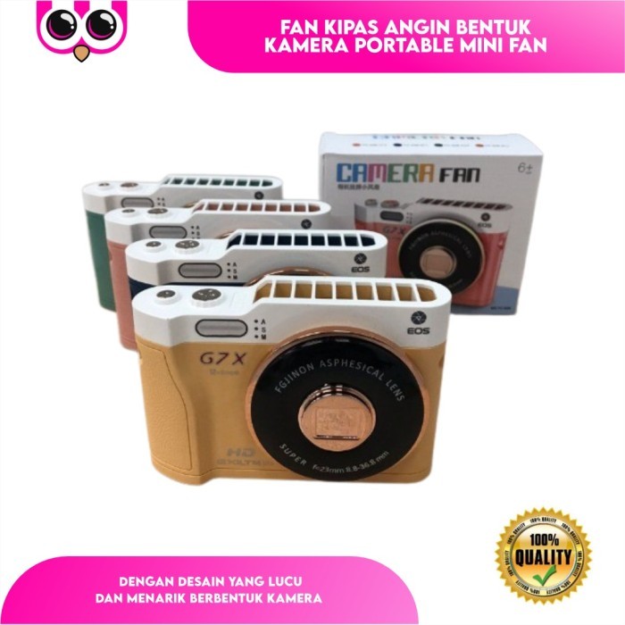 Fakhirishope Camera Fan Kipas Angin Bentuk Kamera Portable Mini Fan