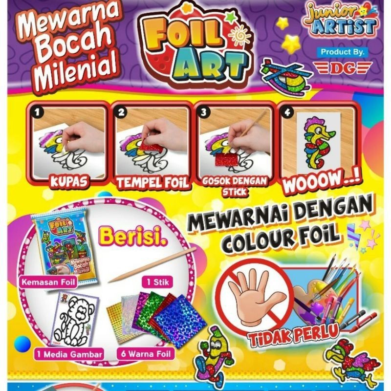 DIY FOIL ART COLORING - MAINAN EDUKASI ANAK TK SD PAUD SOUVENIR ULTAH