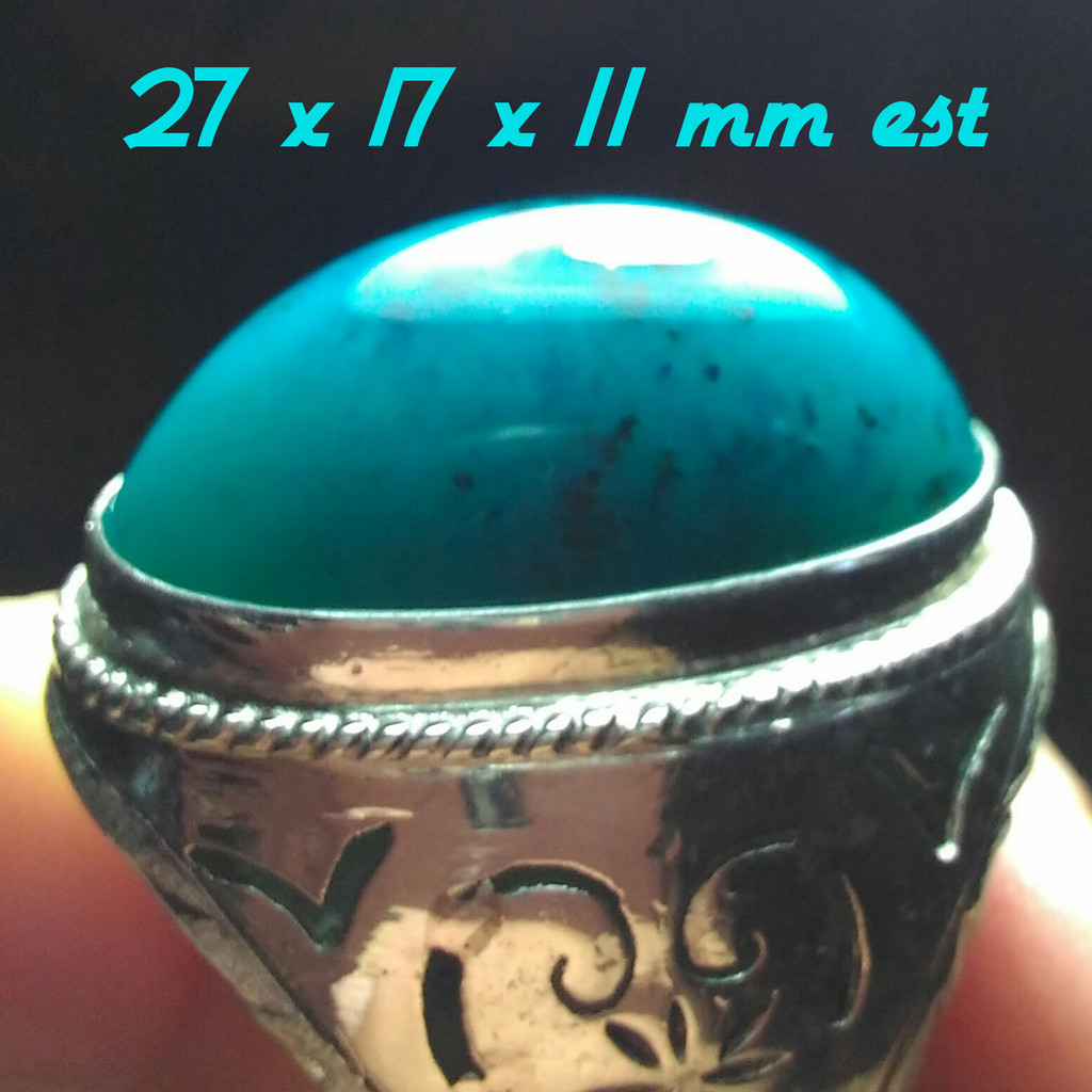 Batu Bacan Doko Majiko Totol Big Size Kristal Jernih dengan Ring Perak Murni