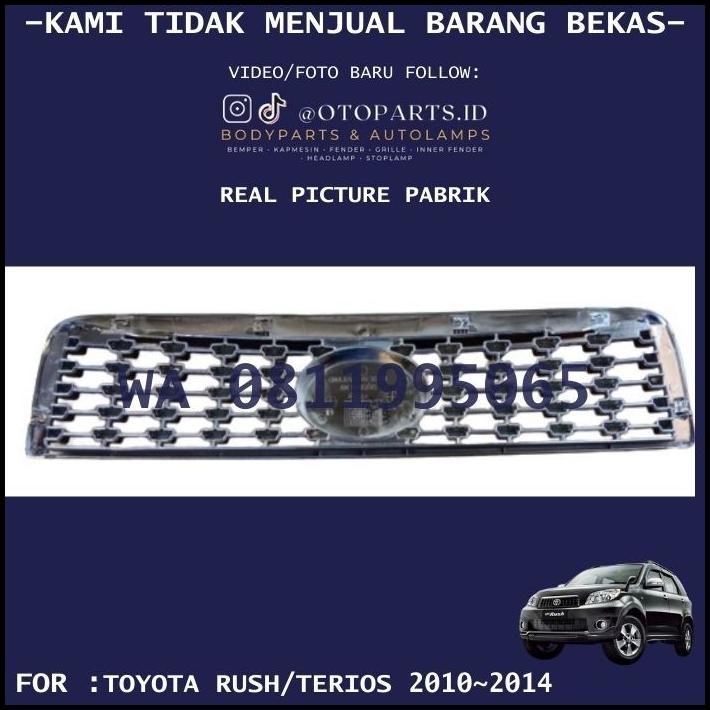 TERMURAH GRILL GRILLE RAM DEPAN RUSH TERIOS CHROME HITAM 2010-2014 BARU IMPORT