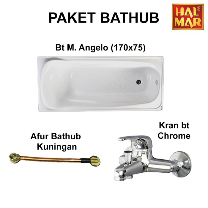 PAKET BATHTUB HALMAR MICHAEL ANGELO MARBLE