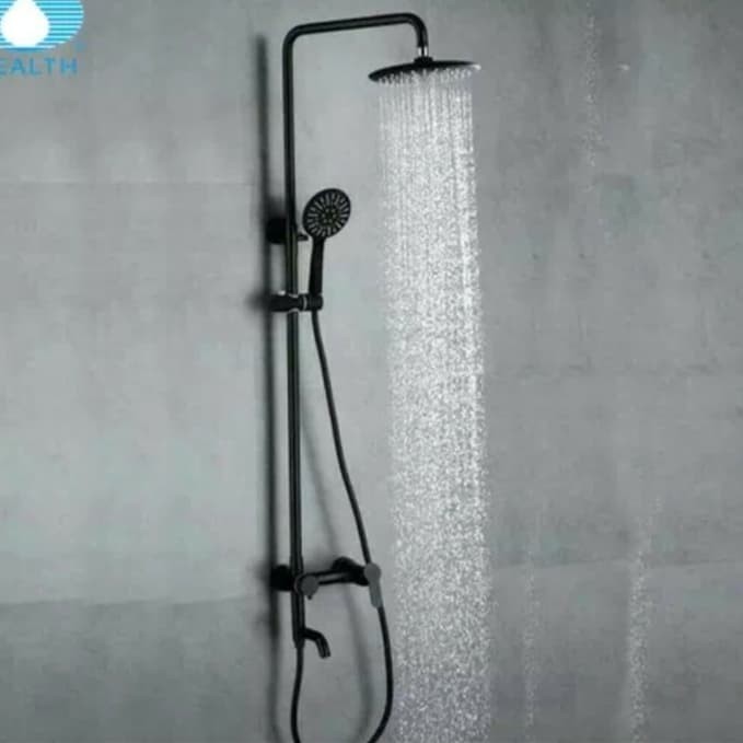PROMO shower tiang black/shower colum stainles hitam/keran 3 way shiwer set