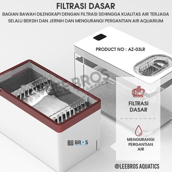 Aquarium Mini Lengkap Dengan Filter + Lampu LED / Aquarium Fullset TD