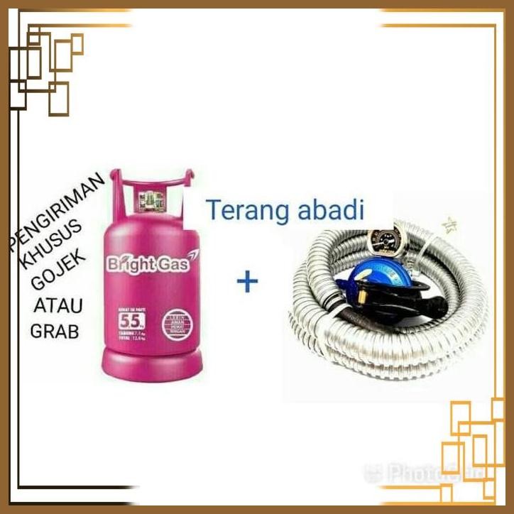 [GKP] TABUNG LPG BRIGHT GAS 5,5 KG + ISI DAN REGULATOR STAR CAM DAN SELANG