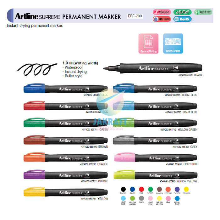 

Spidol Permanen Kecil Artline Supreme Permanent Marker Epf-700