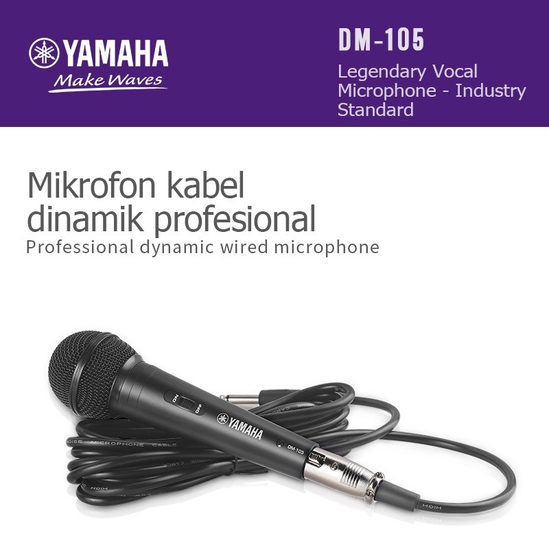 yamaha/original DM-105,wired microphone,mic kabel,microphone kabel,mic karaoke,kabel mik,mikrofon