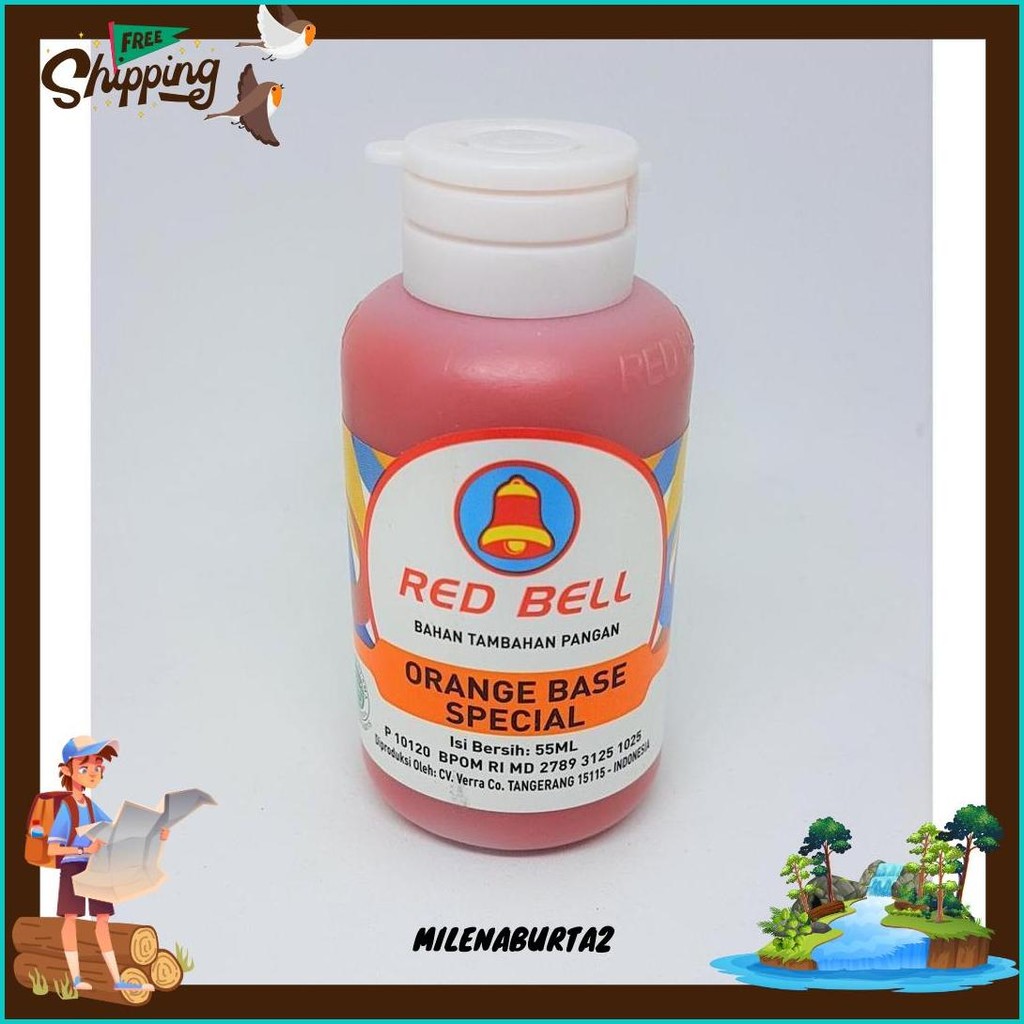 

Perasa Dan Pewarna Red Bell Rasa Orange Base Special 55Ml Cod