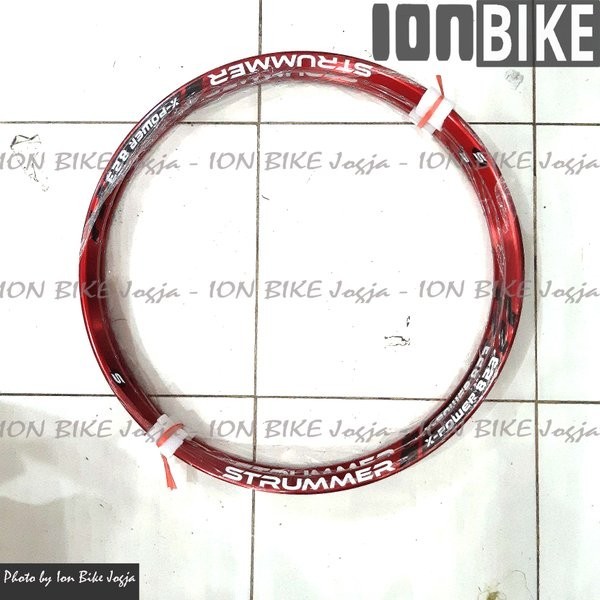 Sepasang Velg Rims Strummer X- Power Red Premium 27.5 32 H Sepeda Mtb