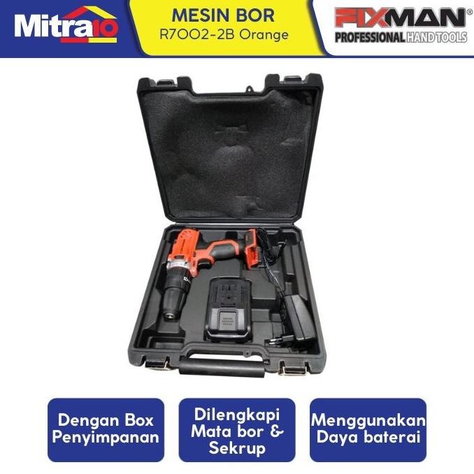 diskon fixman r7002-2b cordless drill 20v set - mesin bor