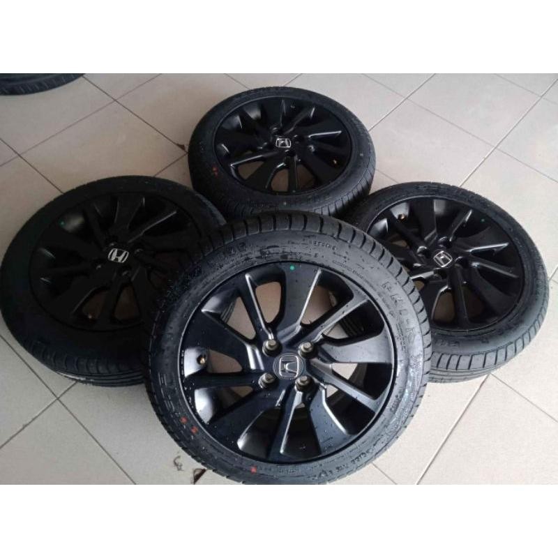 Velg Mobil Bekas Oem Honda Brio Rs Ring 15X6 H4X100+Ban 185 55 R15 Buat Calya Agya Sigra Mobilio Fre