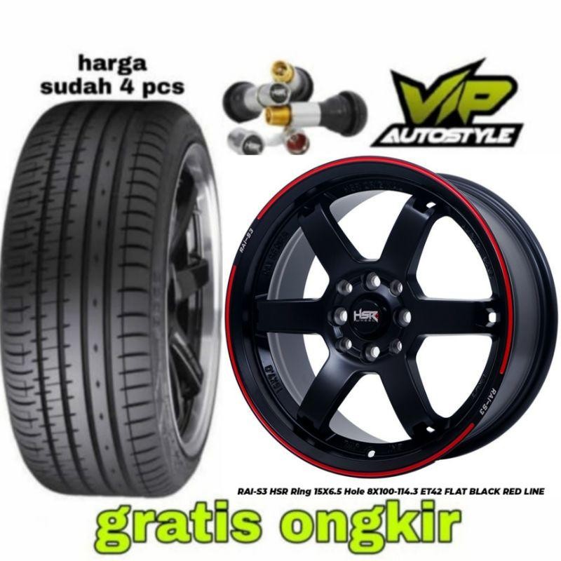 Paket Velg Racing Ring 15 Plus Ban Ring 15 Untuk Agya Ayla Calya Sirion Brio March Dll